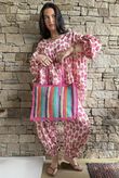 Kondi Rainbow Raffia Tote Bag Pink